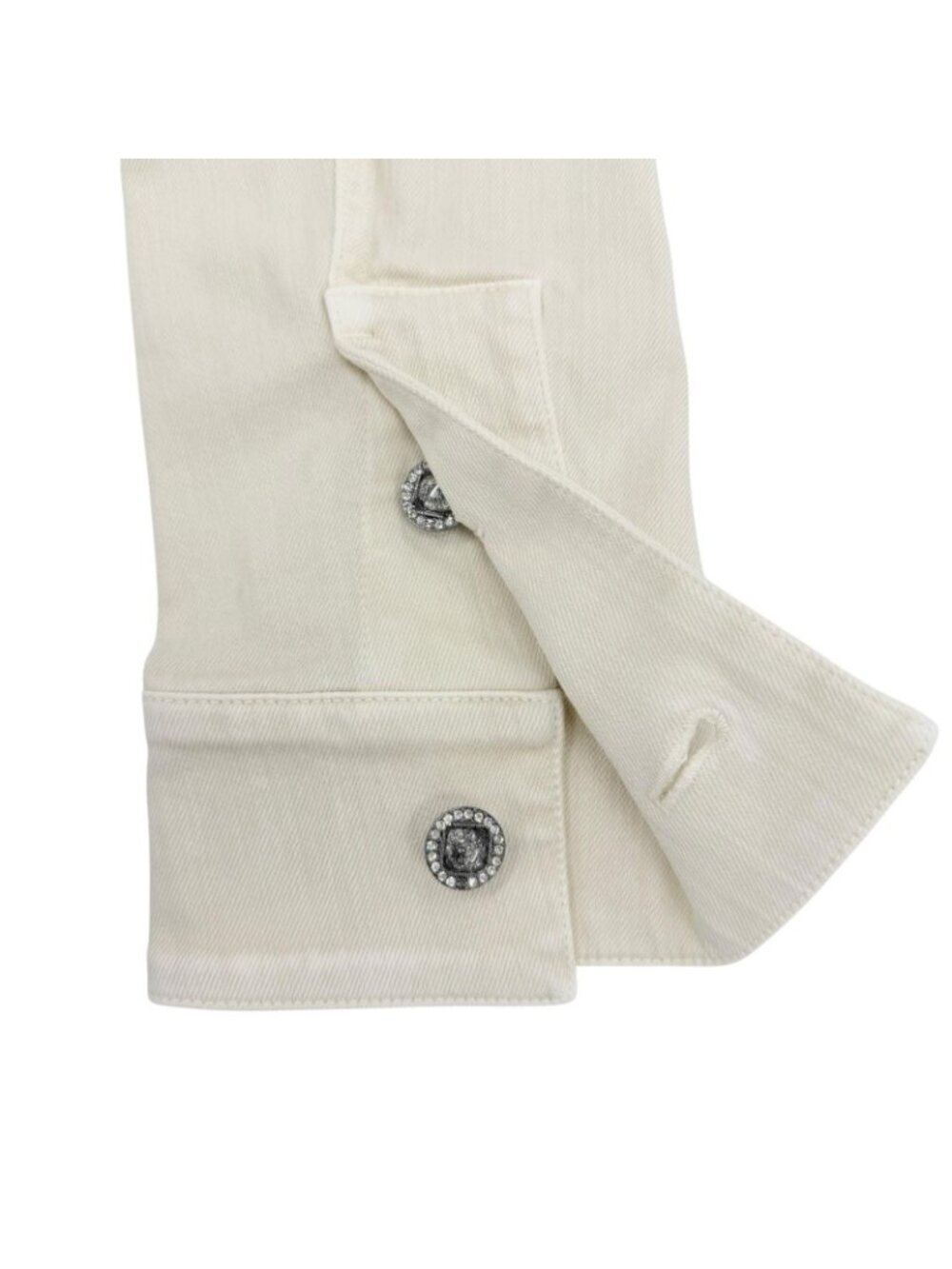 Chanel Mini Coco Button with Stone Fleece Denim Jacket Ivory 34 - Picture 8 of 13